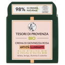 Tesori di Provenza Crema Viso Rosa Bio, Anti-età e Illuminante, 50 ml
